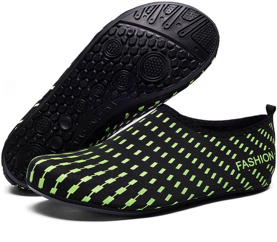 Unisex waterschoenen Antislip surfschoenen Lichtgewicht & flexibel Blotevoetengevoel Geschikt voor snorkelen zwem beachvolleybal yoga en buitenactiviteiten groente
