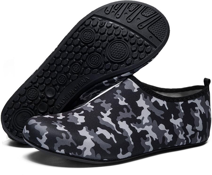 Unisex waterschoenen Antislip surfschoenen Lichtgewicht & zacht Blotevoetengevoel Geschikt voor snorkelen zwem en beachvolleybal Zwart
