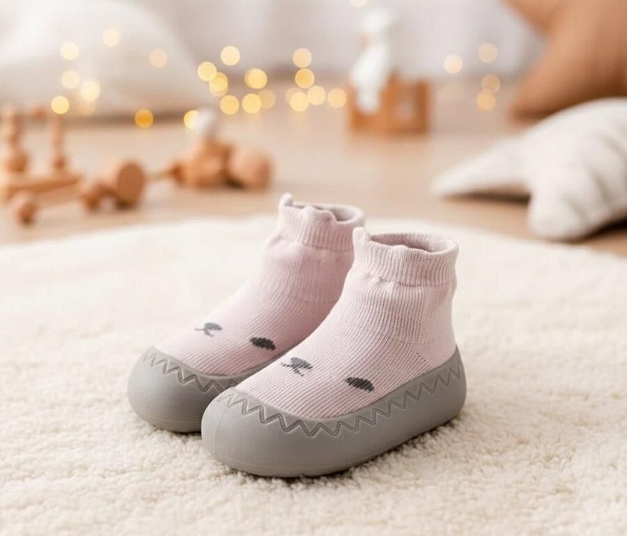 Unyqoos Babyschoenen eerste loopschoenen antislip ademend met zachte stevige rubberen zool voor binnen en buiten ROZE