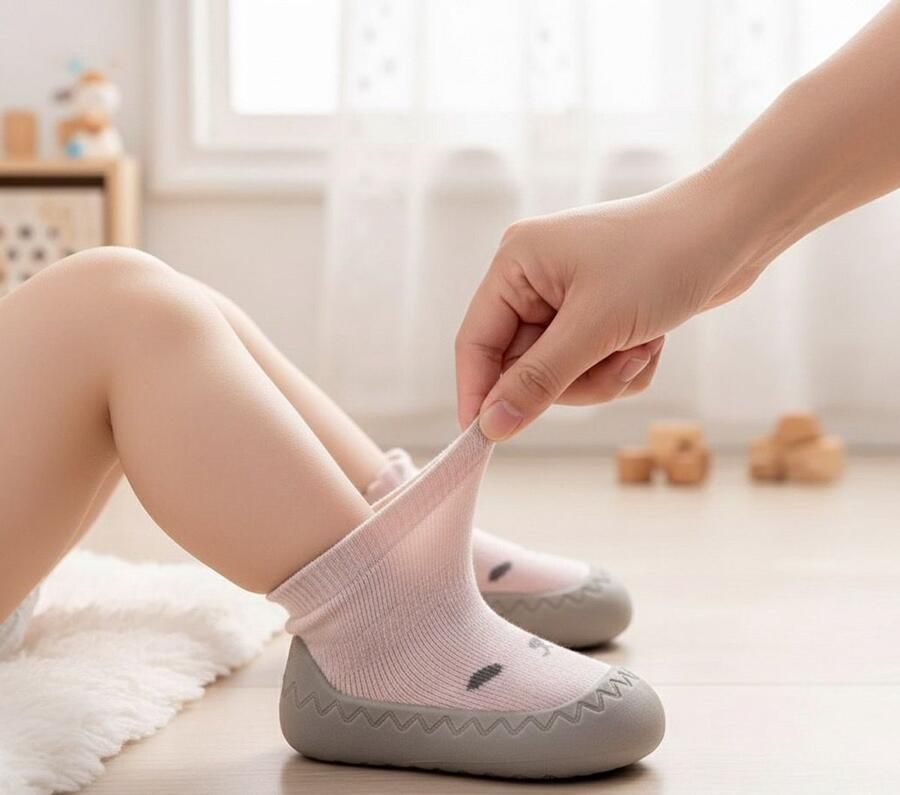 Unyqoos Babyschoenen eerste loopschoenen antislip ademend met zachte stevige rubberen zool voor binnen en buiten ROZE