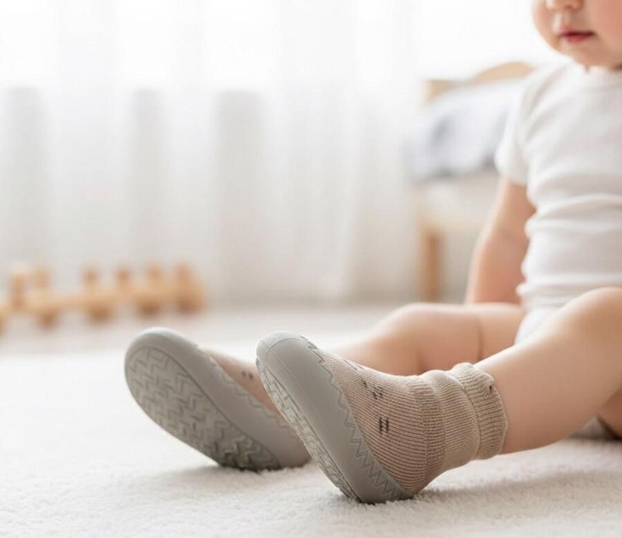 Unyqoos Babyschoenen eerste loopschoenen antislip ade d met zachte stevige rubberen zool voor binnen en buiten BRUIN