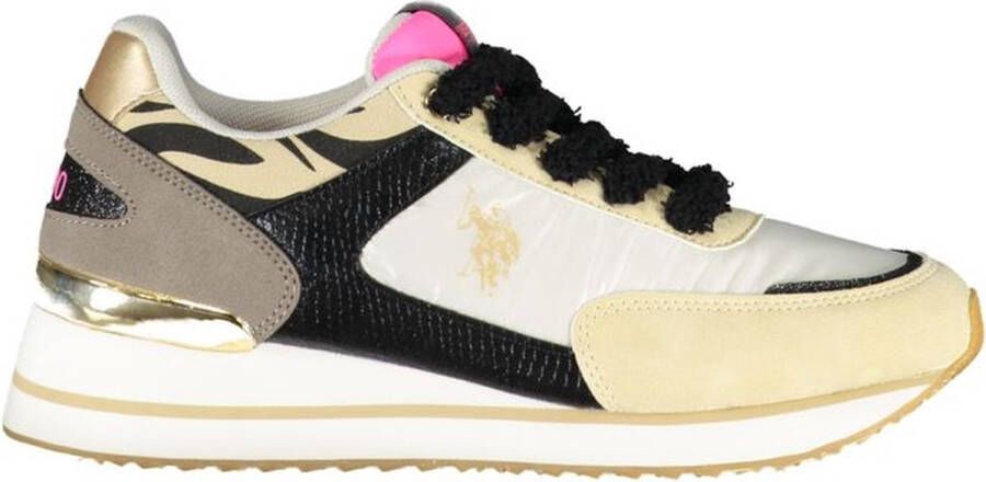 U.s. Polo Assn. Beige Polyester Sneaker met Contrastdetails Multicolor