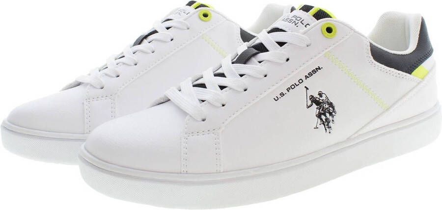 U.S. POLO ASSN. Met Logo Verfraaide Witte Sneaker Met Contrasterende Details