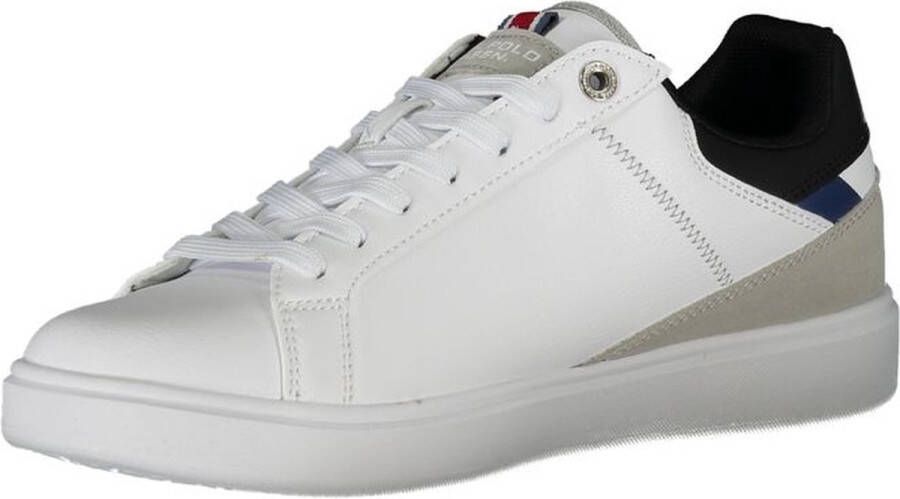 U.s. Polo Assn. Sportieve witte vetersneakers met contrastdetails en logoprint White Heren