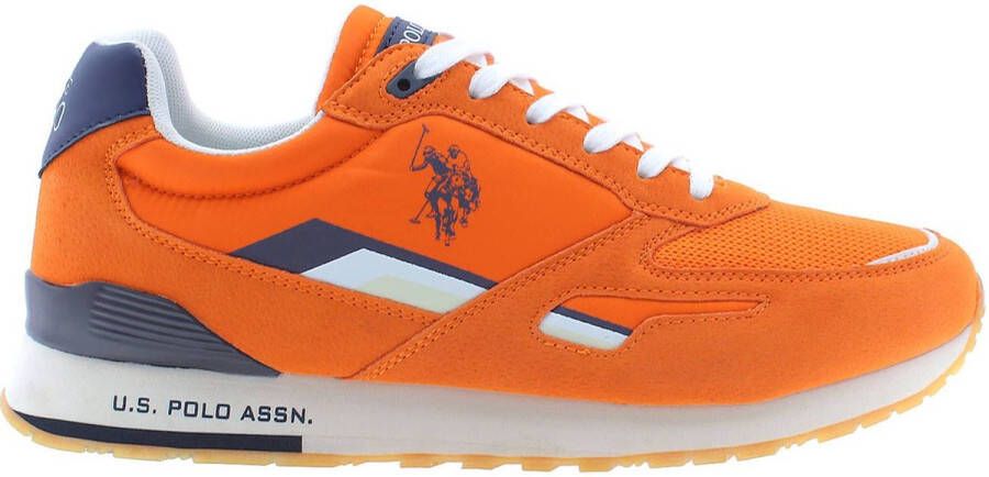 U.s. Polo Assn. Oranje Polyester Sneaker met Contrasterende Details