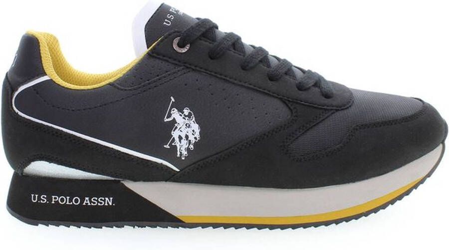 U.s. Polo Assn. Zwarte Polyester Sneaker met Contrasterende Details