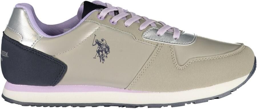 U.s. Polo Assn. Zilveren Polyester Sneakers met Logo Print Beige Dames