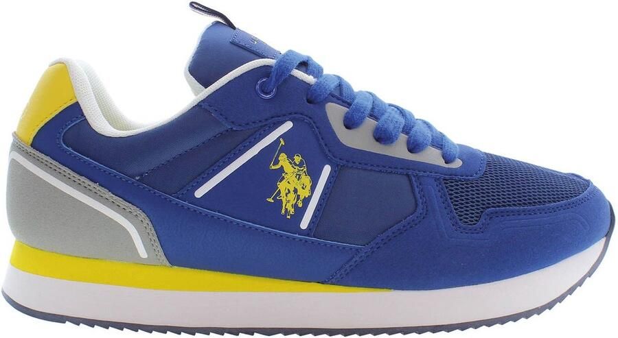 U.s. Polo Assn. Sportschoen met Contrasterende Details en Logo Blauw Heren