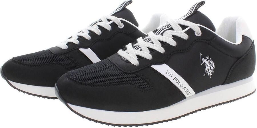 U.s. Polo Assn. Zwarte Sneakers voor Heren met Sportief Ontwerp Zwart Heren