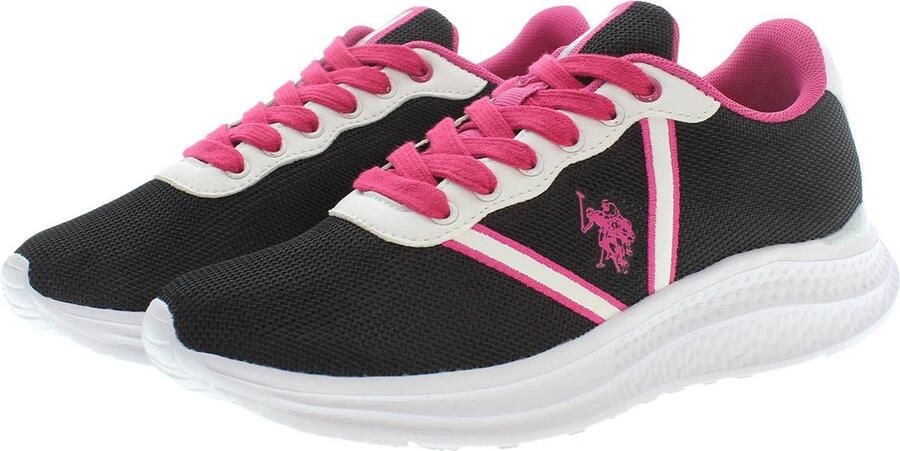 U.s. Polo Assn. Zwarte Sneakers voor Dames met Sportief Ontwerp Black Dames