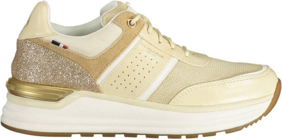 U.s. Polo Assn. Sportieve Beige Veterschoenen met Contrastdetails Beige Dames