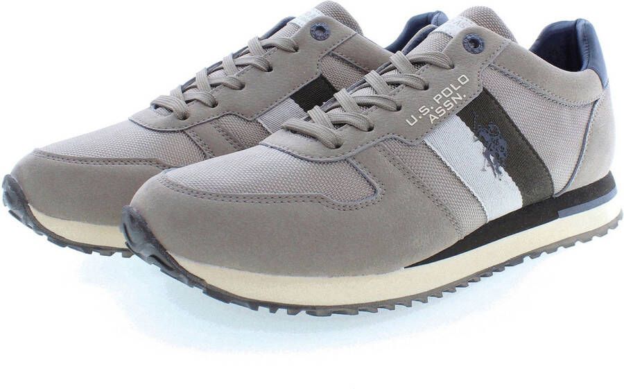 U.s. Polo Assn. Heren Xirio004 Sneaker in Taupe Eco-Suede Stof Brown Heren
