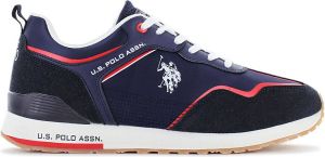 U.s. Polo Assn. Sportschoen met Contrasterende Details en Logo voor Heren Blauw Heren