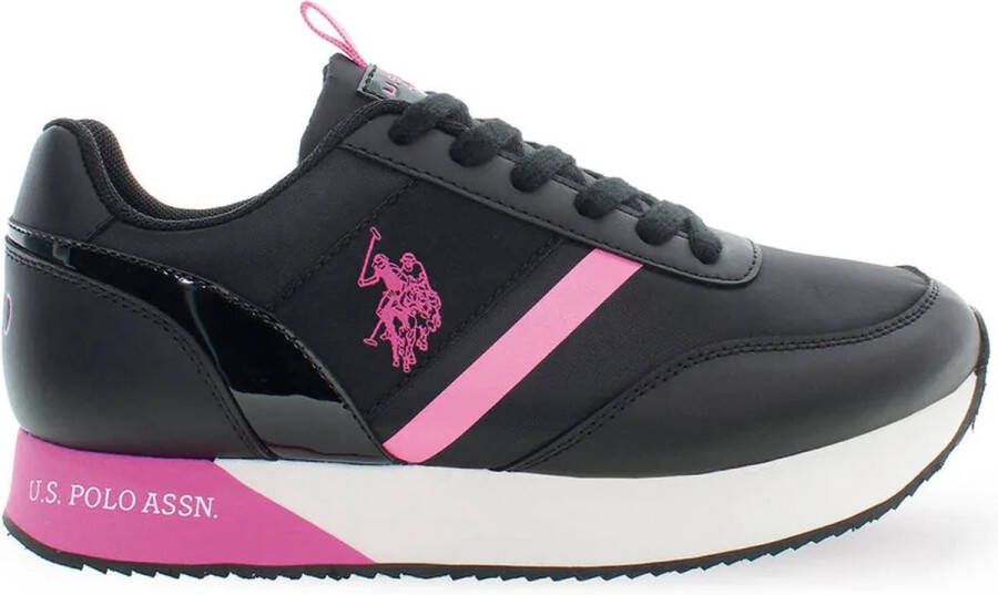 U.s. Polo Assn. Textiel PU Leren Sneakers Black Dames