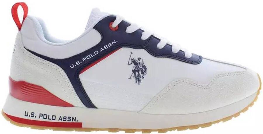 U.S. POLO ASSN. Witte Sneaker Met Contrasterend Detail