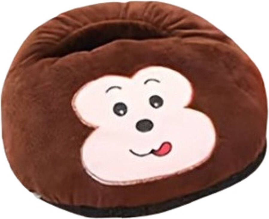 USEme Voetenwarmer Mega Pantoffels Sokken 2-1 pantoffel Sloffen Bruin one size