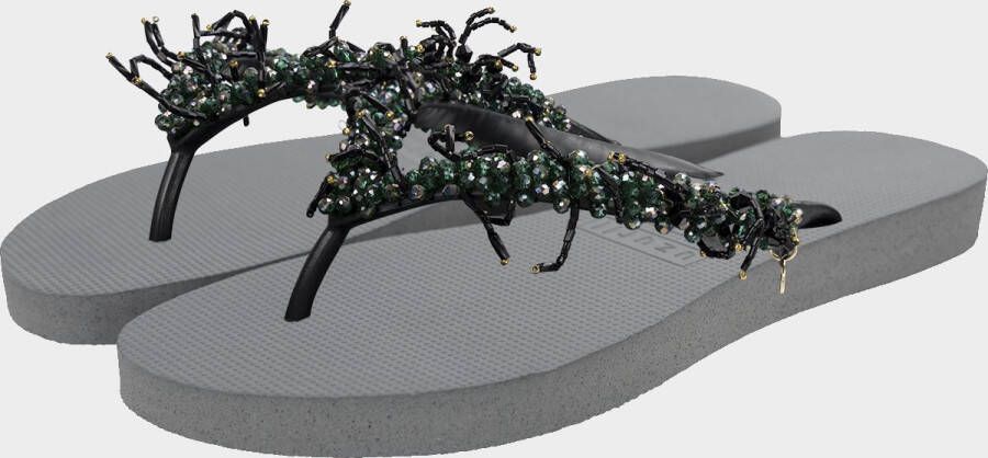 Uzurii Bahia Black dames slippers Army Green