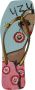 Uzurii Beach Printed Claudia Dames Slippers Rosa - Thumbnail 1