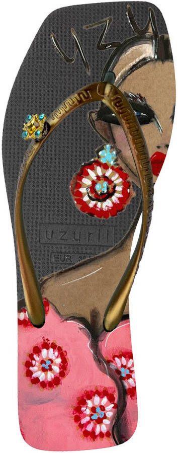 Uzurii Beach Printed Claudia Dames Slippers Black - Foto 2