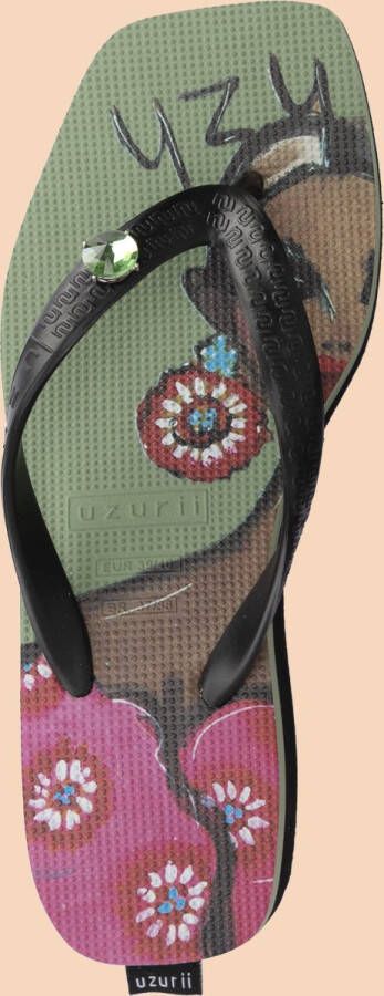 Uzurii Beach Printed Claudia Mid Heel Taupe