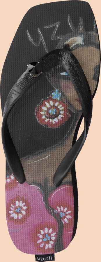 Uzurii Beach Printed Claudia Mid Heel Zwart
