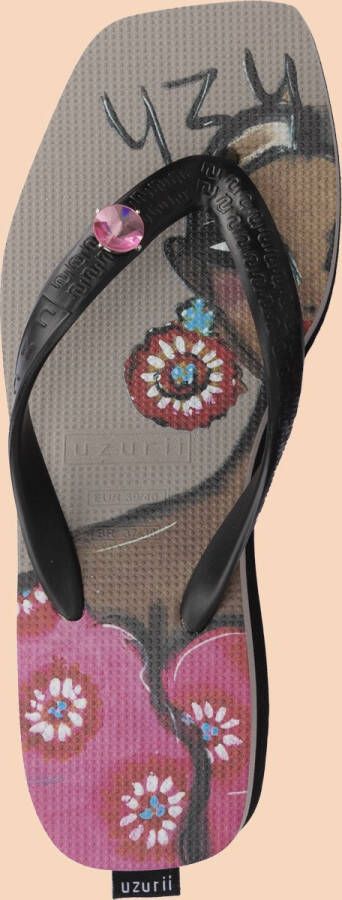 Uzurii Beach Printed Claudia Mid Heel Taupe