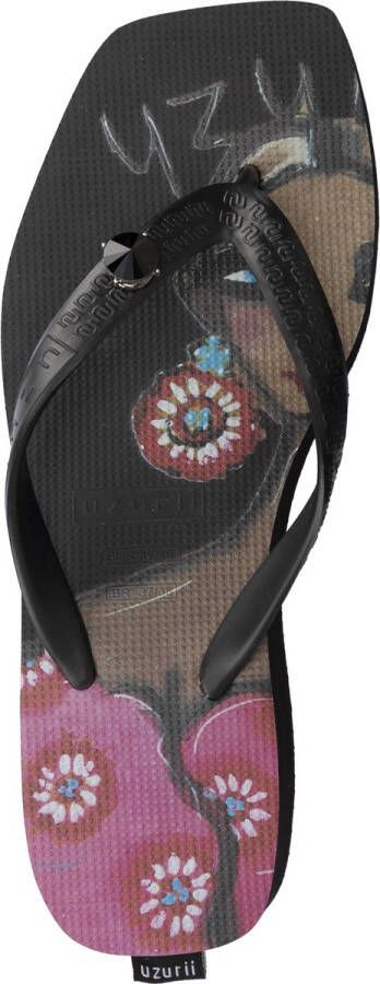 Uzurii Beach Printed Claudia Mid Heel Zwart