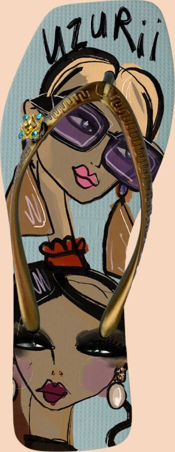 Uzurii Beach Printed Stella Blauw