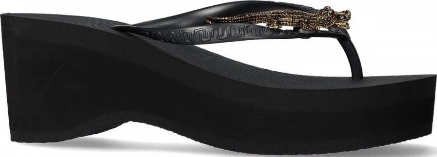 Uzurii Black Crocodile Switch High Heel Dames Slippers Black | Zwart | Black Crocodile Switch High Heel - Foto 3