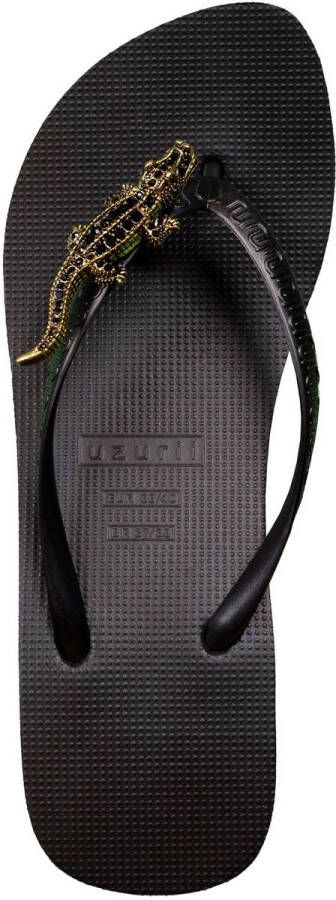 Uzurii Black Crocodile Switch High Heel Dames Slippers Black | Zwart | Black Crocodile Switch High Heel
