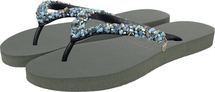 Uzurii Classic Aby Baby Blue dames slippers Army Green