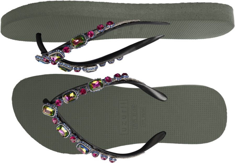 Uzurii Copa Cabana Colorful Dames Slippers Army Green