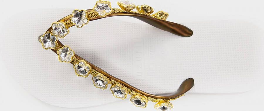 Uzurii Crystal Flower Dames Slippers White | Wit | Kunststof - Foto 4