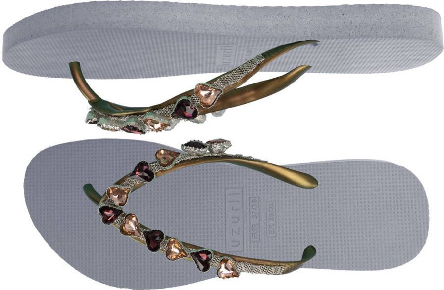 Uzurii Dames Teenslippers Heart Bronze Grijs