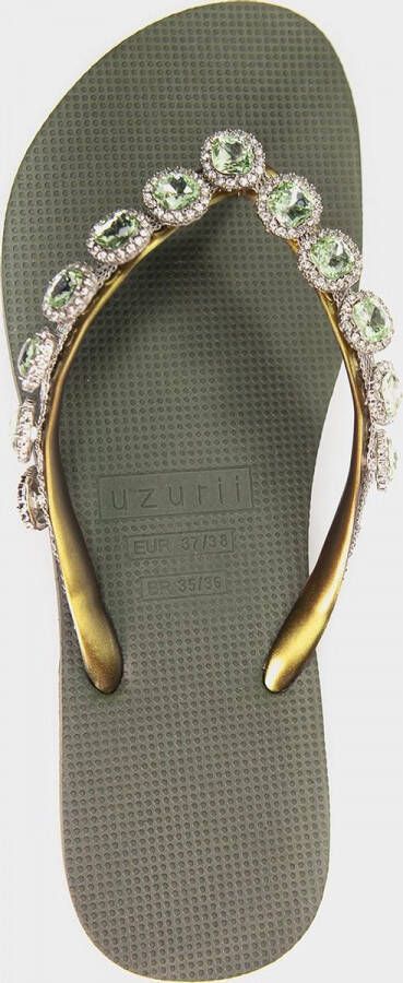 Uzurii Dames Teenslippers White Classic Blauw