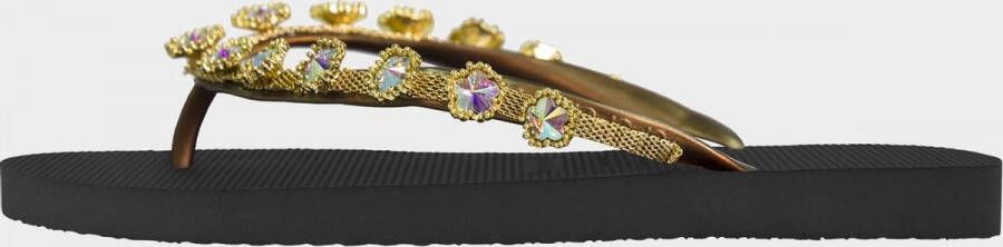 Uzurii Flower Aby Dames Slippers Black | Zwart | Flower Aby