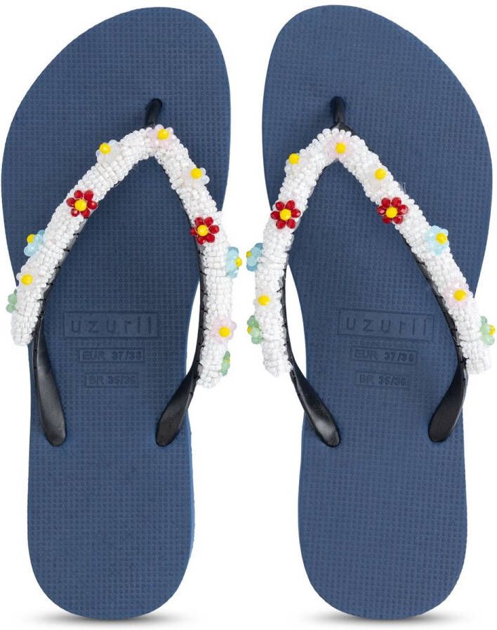 Uzurii Flowery White Aby Marineblauw