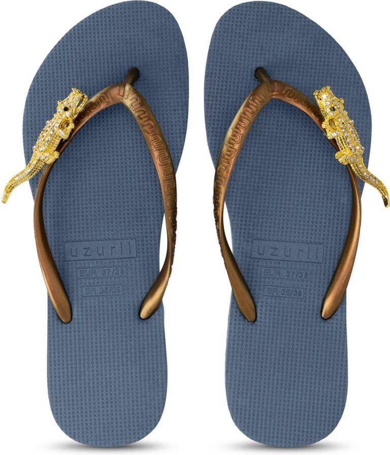 Uzurii Gold Crocodile Switch Marineblauw