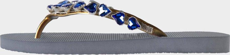Uzurii Heart Blue dames slippers Silver
