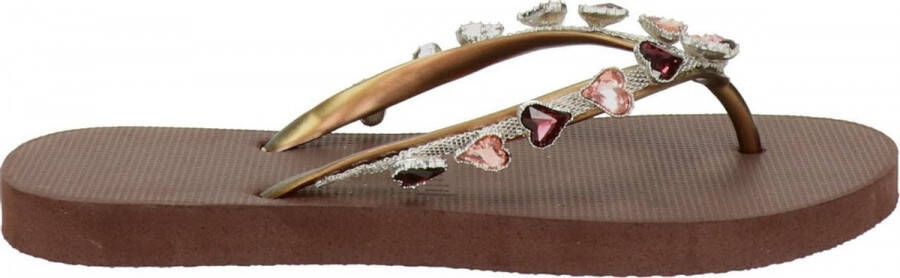Uzurii Heart Bronze dames slipper Bruin multi