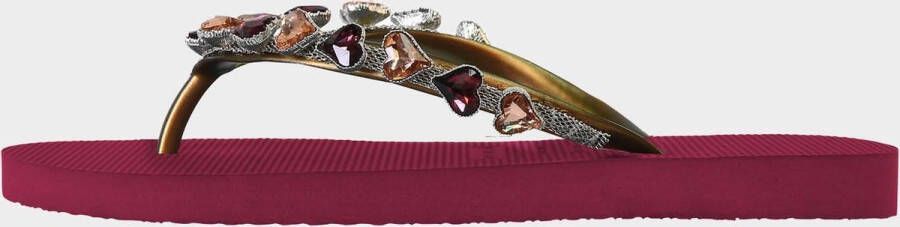 Uzurii Heart Bronze Dames Slippers Ruby Bordeaux Kunststof