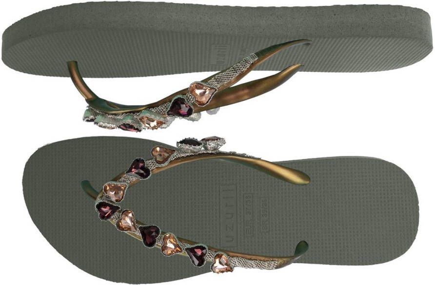 Uzurii Heart Bronze dames slippers Army Green - Foto 12