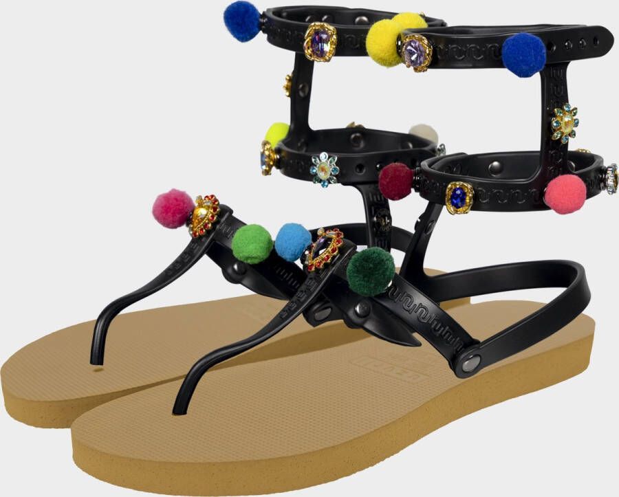 Uzurii Mystique Pompom dames slippers Army Green - Foto 4