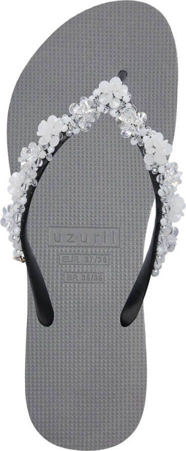 Uzurii Precious Bloom White dames slippers Army Green