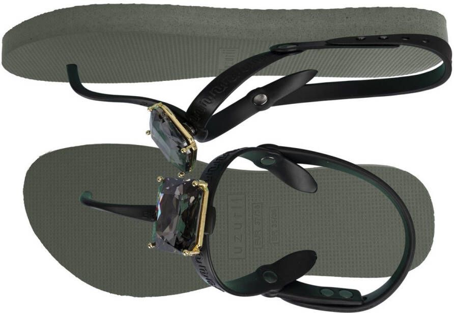 Uzurii Selena Diamond Silver dames slippers Army Green