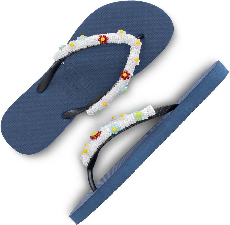 Uzurii Flowery White Aby Marineblauw