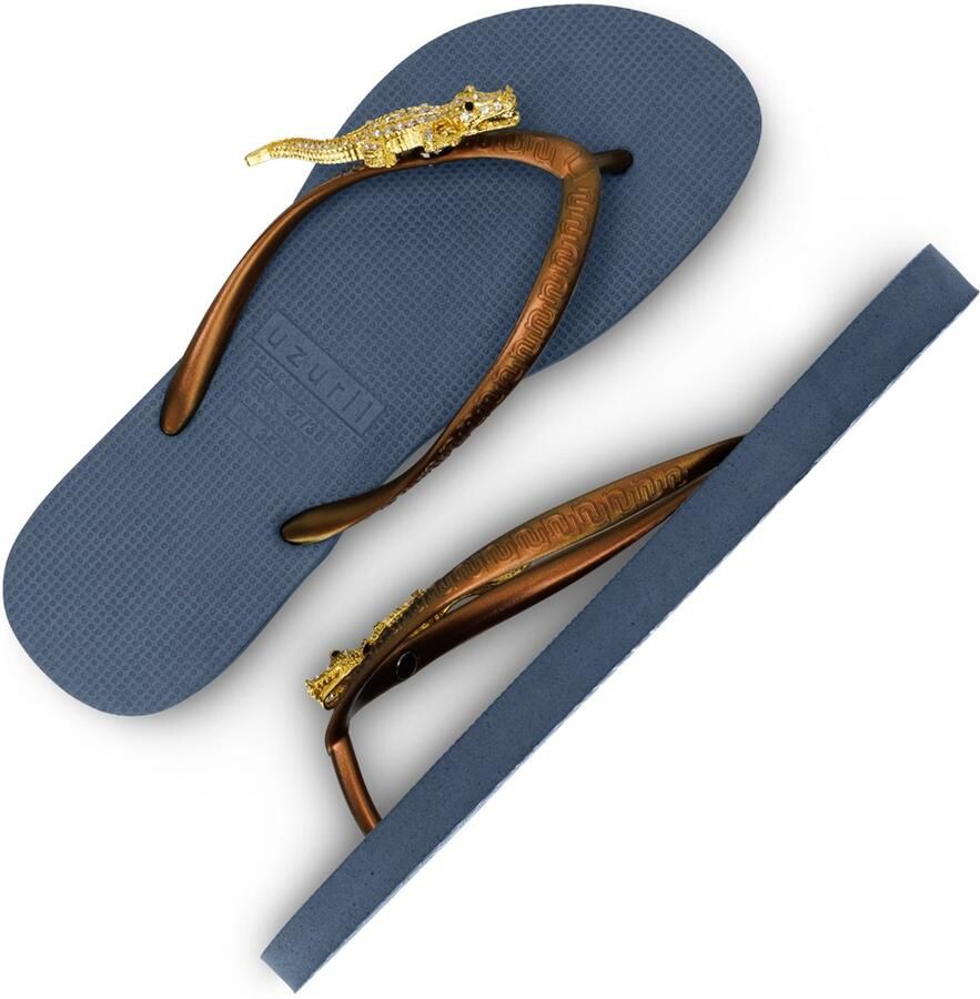Uzurii Gold Crocodile Switch Marineblauw