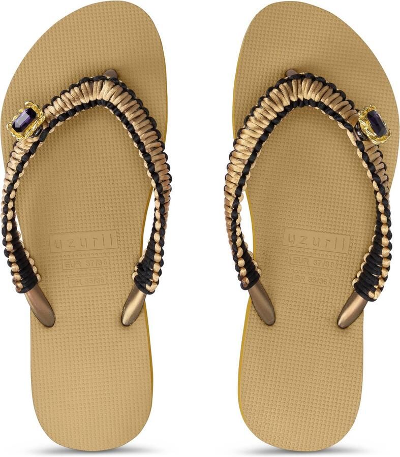 Uzurii Teenslippers Gold Macrame Switch