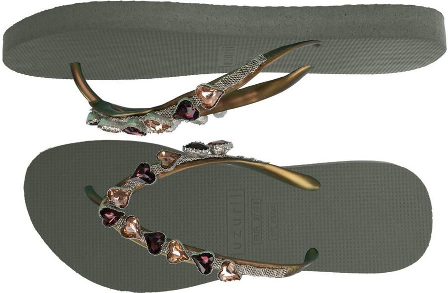 Uzurii Heart Bronze dames slippers Army Green - Foto 3