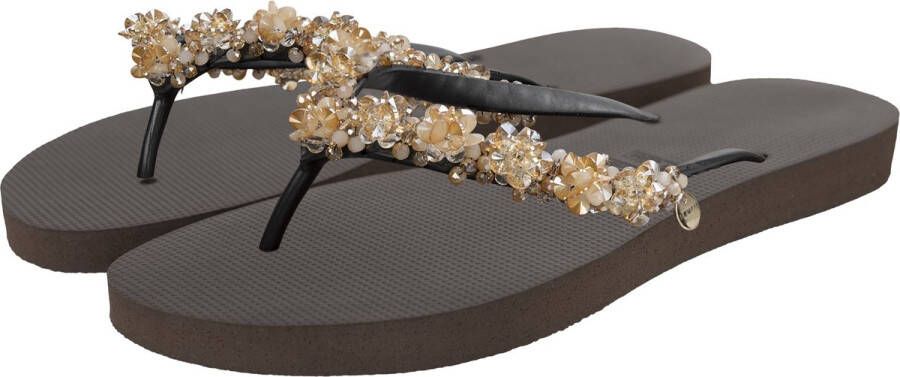 Uzurii Precious Bloom Gold dames slippers Mint green